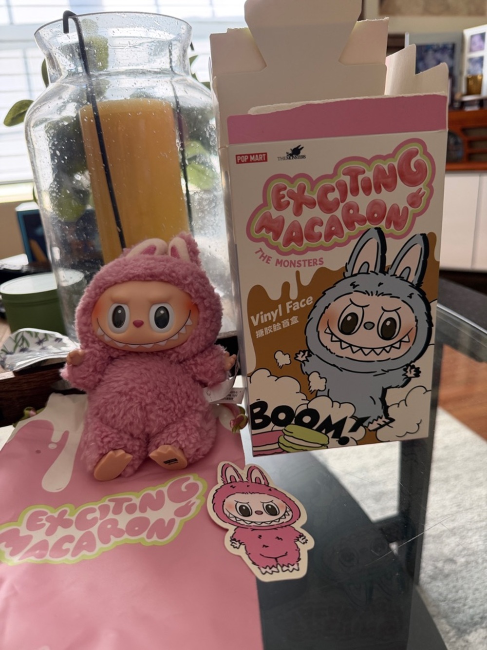 POP MART Exciting Macaron Pink Plush Vinyl Figure - The Monsters